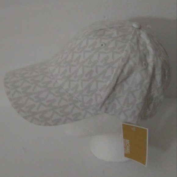 Michael Kors White Logo Adjustable Strap Baseball Hat - Picture 9 of 12